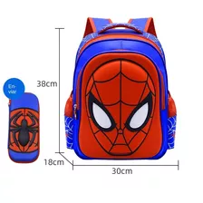 Mochila Infantil Spiderman Impermeable Grande De Dos Piezas