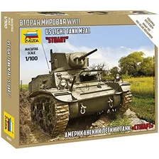 Modelo Kit - Us Tanque Ligero M3a1 Stuart - 1: 100 Escala.