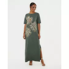 Vestido Longo Silk Key - Verde Oliva