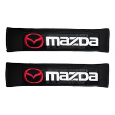 Par Almohadillas Para Cinturón Auto Mazda Negro Rojo