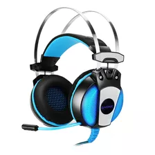 Auriculares Gamer Gadnic A900 - Neon - Color Azul Con Negro - Color De La Luz Azul