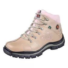 Bota Tênis Adventure Feminina Couro Areia Rosa 933 Azimute