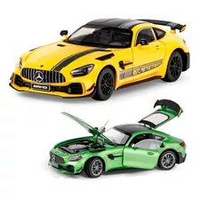 Benz Amg Gtr Miniatura Metal Coche Con Luces Y Sonido 1/18