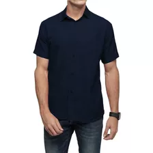 Camisa Social Masculina Manga Curta - 100% Poliéster