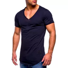 Camiseta De Manga Corta Con Cuello En V Para Hombre 8661