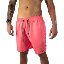 Short Masculino Preto Básico Bermuda Praia Tactel Lisa Neon 