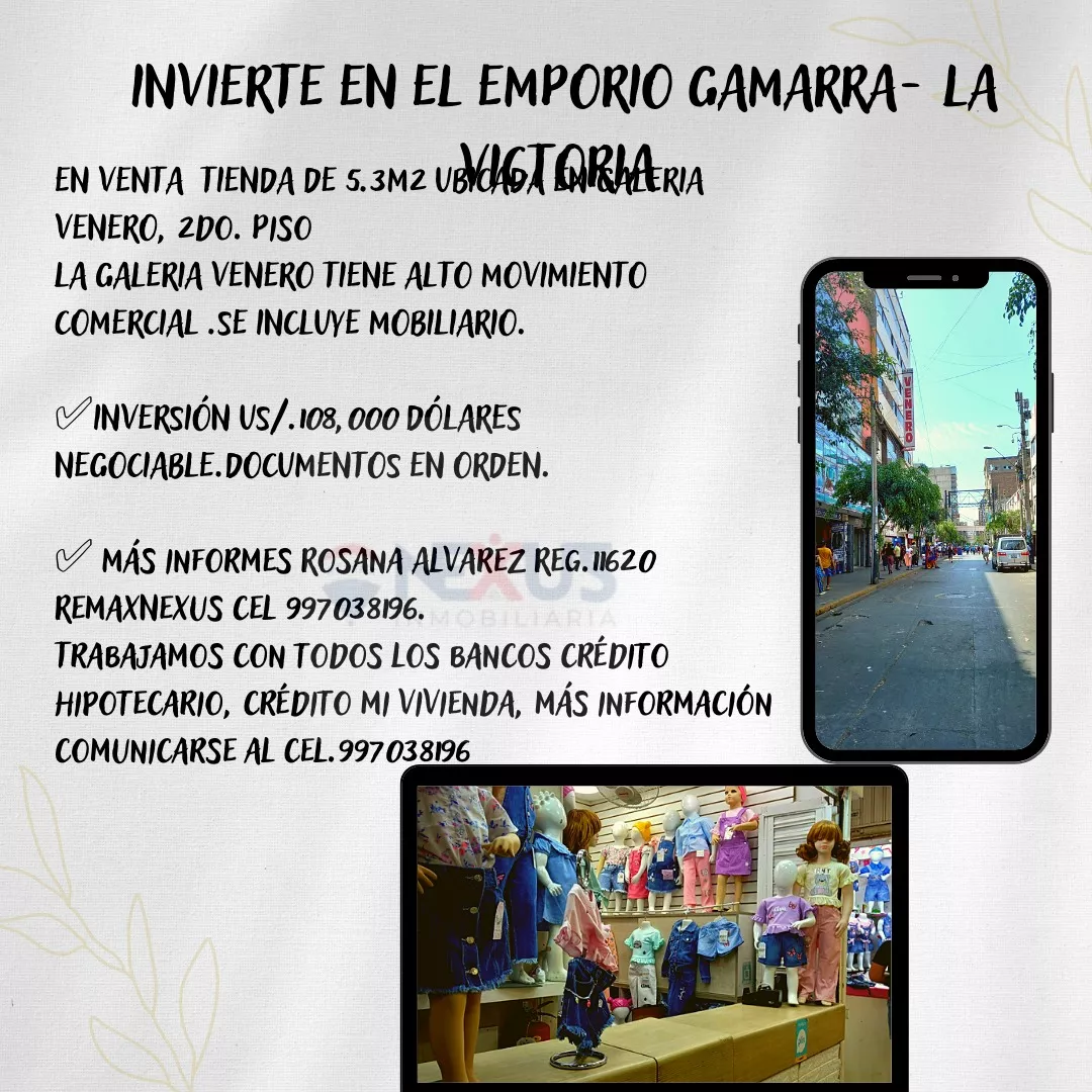 Invierte En El Emporio Gamarra- La Victoria//