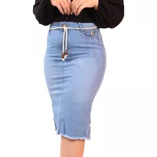 Saias Jeans Média Feminina Evangélica Elastano Multimarcas