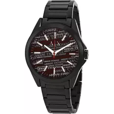 Reloj Armani Exchange Cuarzo Esfera Negra Boleta Color De La Correa Negro Color Del Fondo Negro