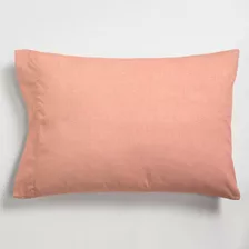 Funda De Almohada 2 Plazas Queen Size Lisa Color Rosa Claro