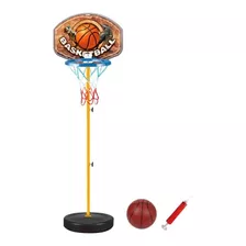 Aro De Basketball Con Pie Alt Regulable 90-125cm Pelota 12cm