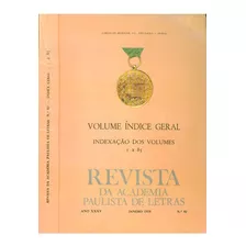 Revista Da Academia Paulista De Letras Nº 92 Índice Ger