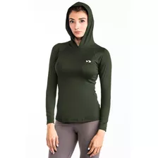 Playera Con Gorro Para Mujer Licra Deportiva Gym Manga Larga