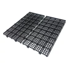 4pçs Pisos Plastico Preto Estrado 50x25cm Multi Canil