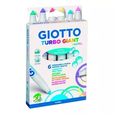 Canetinha Hidrocor Giotto Turbo Giant Pastel 6 Cores