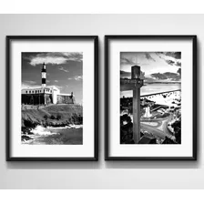 2 Quadros Salvador Bahia Preto Branco Fotos Paspatur 55x45cm