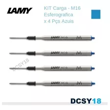 Kit: 4 Pçs. Refil Esferográfica Lamy M16 Azul - M Média