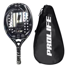 Kit Raquete Beach Tennis Flow Carbono 3k Holográfica Prolife