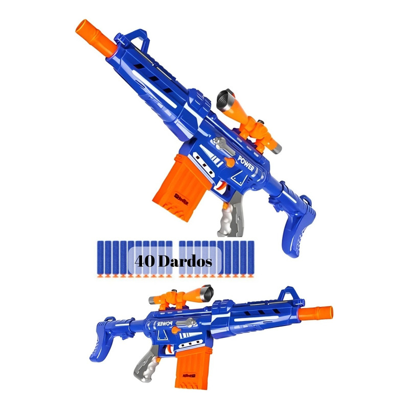 Metralhadora Arma De Brinquedo Lança Dardos Semi Automática