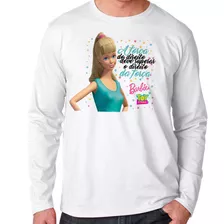 Camiseta Manga Longa Blusa Frio Barbie Direito Força Toy Sto