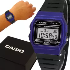 Relógio Casio Vintage Azul Digital Original Prova D'água