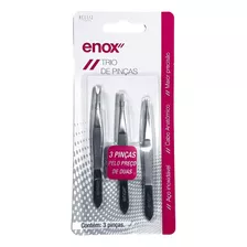 Pinça Trio Aço Inoxidável, Reta, Chanfrada, Fina Enox Belliz