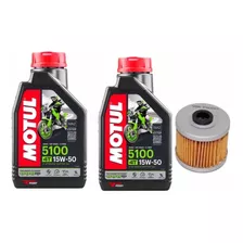 Kit Troca Óleo 2 L Motul 5100 15w50+ Filtro Yamaha Fazer 250