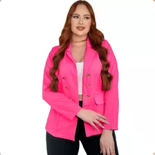 Blazer Feminino Sobretudo Alongado Alfaiataria Luxo Social 