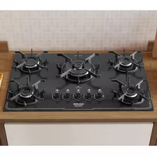 Fogão Cooktop Gás Itatiaia Vitrum 5 Bocas Tripla Chama Preto 127v/220v