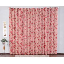 Cortina Flórida Estampada Para Sala Ou Quarto 3.00m X 2.80m