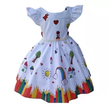 Vestido Infantil Aquarela Maior Pintor Do Mundo Formatura