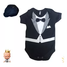 Body De Bebê + Boina Temático Fantasia Mesversário 