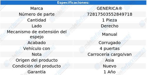 Espejo Derecho Man Transporter De 2016 A 2021 Generica Foto 2