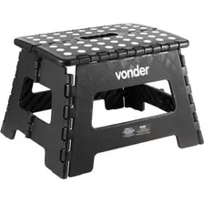 Banqueta Banquinho Plástico Dobrável 22cm 150kg Alça Vonder Acabamento Da Estrutura Plástico Cor Preto