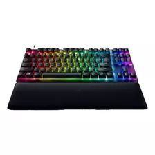 Teclado Gamer Razer Huntsman V2 Tenkeyless Qwerty Linear Optical Red Español España Color Negro Con Luz Rgb