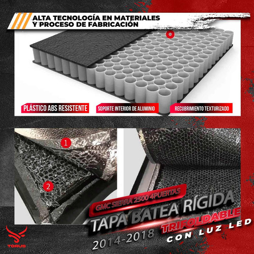 Tapa Batea Rigida Gmc Sierra 2500 2014 2015 2016 2017 2018 Foto 5