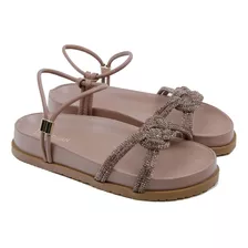 Sandália Birken Flor De Strass Feminina Addan