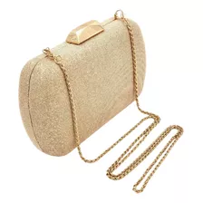 Bolsa Carteira De Festa Clutch Luxo Com Alça Corrente Rose 