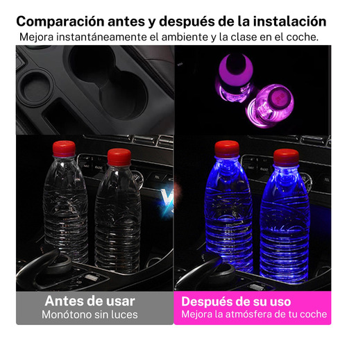 2pc Porta Vasos Con Luz Led Emblema Para Varios  Foto 4