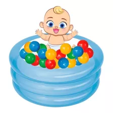 Piscina Com 25 Bolinhas Infantil Bebê Resistente 80 Litros