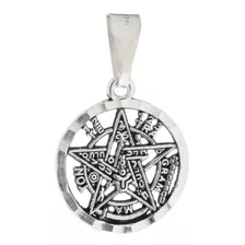 Dije Tetragramaton Plata 925 Medalla Pentagrama