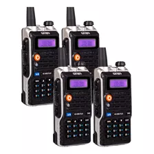 Kit 4 Rádio Comunicador Dual Band Fm 128 Ch Haiz Uvb2-plus