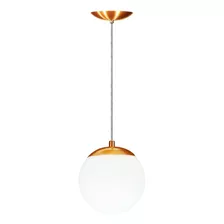 Luminária Pendente Lustre Bola Vidro Leitosa Decoração E-led Betra