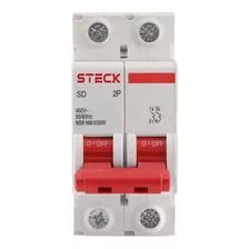 Llave Termica Bipolar 2x16 Curva C 16amp Steck Color Blanco/rojo