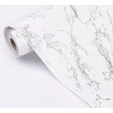 Papel Tapiz Con Adhesivo Vinilico Mármol Blanco Rollo 10 M