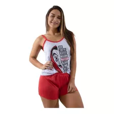 Baby Doll La Casa De Papel Alcinha Pijama Feminino Curto