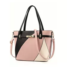 Bolso Mujer Moda Elegante Bolsa Grande Negro- Nude Casual 