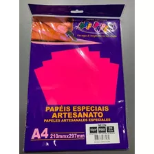 Papel Neon Rosa Pink A4 180g 20 Folhas Off Paper