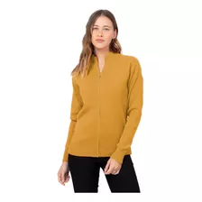 Campera Lanilla Mujer Básica Clasica Cierre