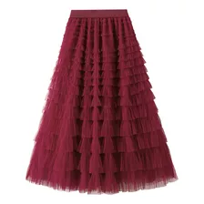 Mesh Ruffled Temperament Skirt